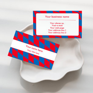 Blue and Red Bavarian Diamond Flag Pattern Business Card