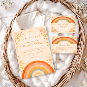 Earthy Boho Rainbow Diapper Raffle Enclosure Card