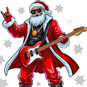 Santa Rocks! Funny Santa Claus playing guitar T-Shirt