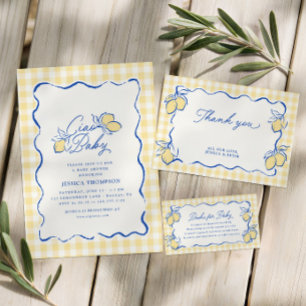 Amalfi Lemon Blue & Yellow  Thank You Card