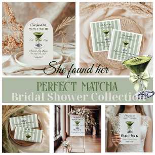 Retro She Found Her Perfect Matcha Bridal Shower Napkin