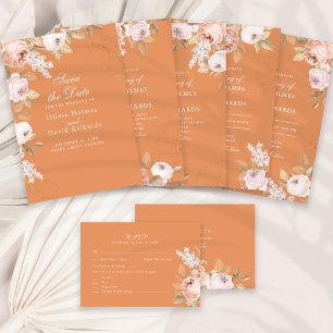 Boho Apricot Peonies Wedding Napkin