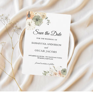 Modern Watercolor Pumpkins & Flowers  Return Address Label