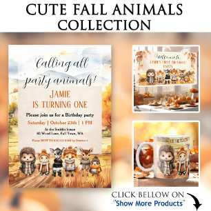 Fall Friends Cute Animals Name Desk Mat