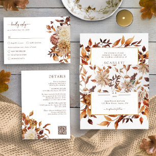 Fall Wedding All In One Invitation