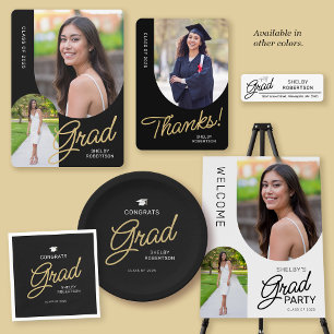 Modern Arch 2 Photo Grad Party Invitation