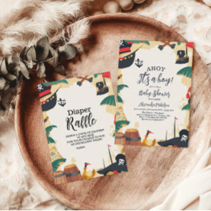 Nautical Pirate Ahoy It's a Boy Books for Baby Enclosure Card