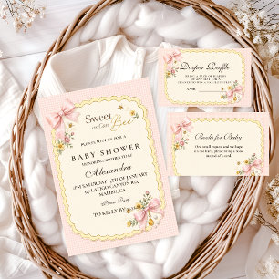 Coquette Sweet As Can Bee Baby Shower Invitation