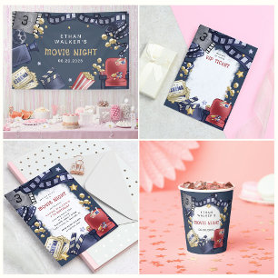 Movie Night Theatre Birthday Welcome  Banner