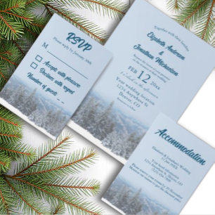 Snowy Mountain Forest Wedding Event Return Address Return Address Label