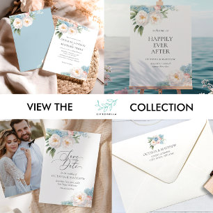SOFT BLUE PINK BLOOMING FLOWERS WEDDING THANK YOU SQUARE STICKER