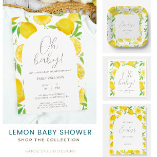 Oh Baby Lemon Watercolor Baby Shower  Napkin
