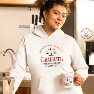 Red Black Law School Graduation Personalised Two-Tone Coffee Mug