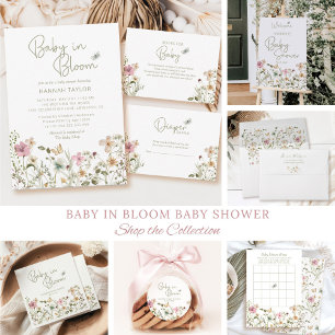 Baby in Bloom Diaper Raffle Girl Baby Shower Enclosure Card