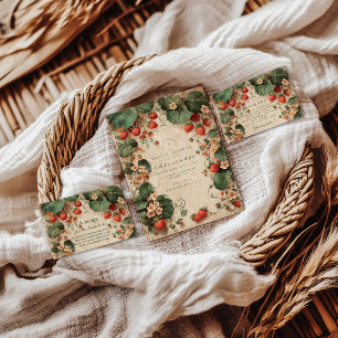 Cottage Garden Strawberry Bridal Shower Invitation