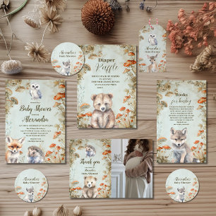 Boho Woodland Baby Shower Invitation