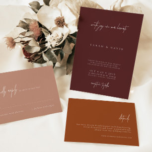 Boho Terracotta Modern Return Address RSVP  Envelope