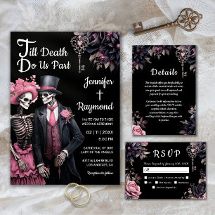 Till Death Do Us Part   Skeletons Gothic Wedding  Invitation