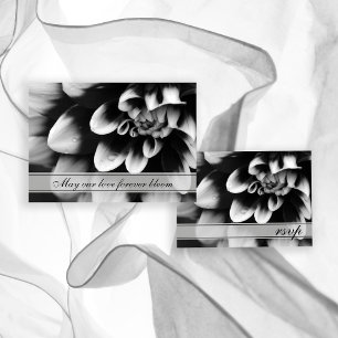 Black and White Dahlia Flower Wedding Invitation