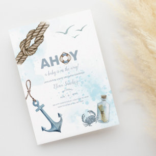 Ahoy! Nautical Baby Shower Invitation