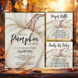 White Pumpkin Gender Neutral Baby Shower Paper Plate
