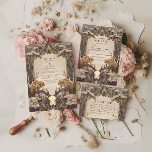 Boho Forest Antler Wedding Save The Date