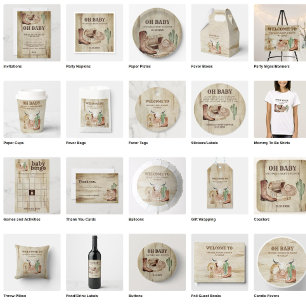 Desert Little Cowboy Baby Shower Western Guest Book