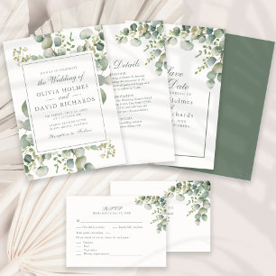 Elegant Greenery Eucalyptus Botanical Wedding Gold