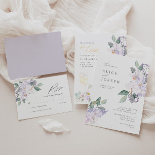 Elegant Purple Vino Before Vows Bridal Shower Invitation