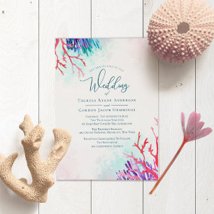 Ocean Coral Wedding Invitations