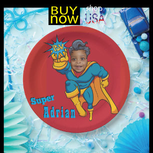 Justice Superhero Photo Template🦸 Birthday Invite