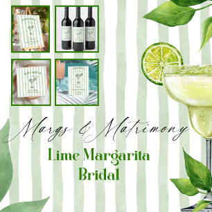 Margaritas and Matrimony Striped Bachelorette Square Sticker