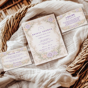 Lavender Rose Baroque Bridal Shower Napkin