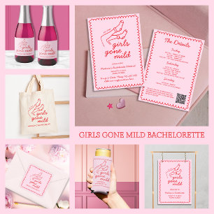 Girls Gone Mild Hand Drawn Bachelorette Weekend Invitation