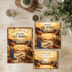 Rustic Cowboy Rodeo 1st Birthday Theme Paper Plate