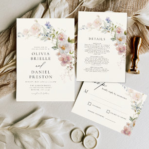 Wildflower Garden Floral Terracotta Wedding Envelope