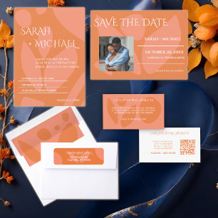 Modern Colours Collage Wedding All In One Invitation