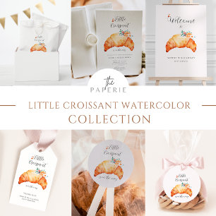 A Little Croissant Is On The Way Baby Shower Classic Round Sticker