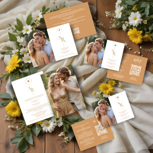 Exquisite Chic Minimalist Golden Wedding Initials Save The Date