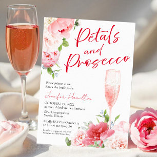 Petals and Prosecco    Watercolor Bridal Shower Invitation