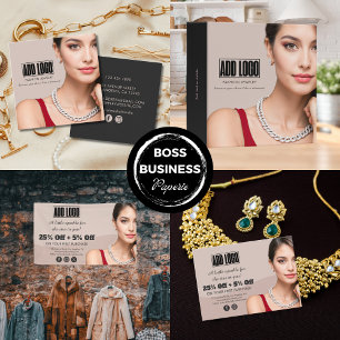 Modern Beige Fashion Jewellery Business Logo Banner