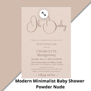 Modern Minimalist Baby Shower   Powder Blush Enclosure Card