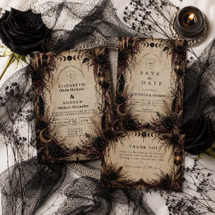 Boho Goth Wedding Invitation