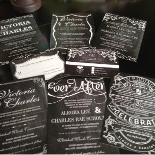 Your Photo Chalkboard Modern Vintage Typography Invitation