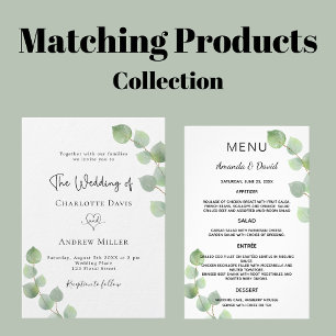 Eucalyptus greenery elegant wedding all in one invitation