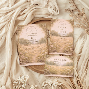 Rustic Countryside Garden Wedding Invitation