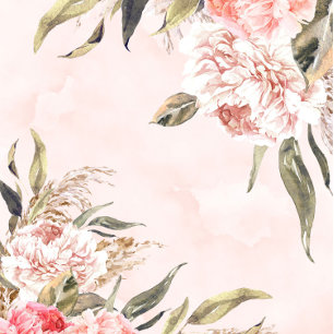 Boho Pink Peony Couples Shower Invitations