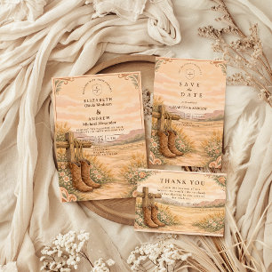 Cowboy Boots Desert Wedding Invitation