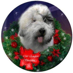 Old English Sheepdog Christmas Gifts Holiday Card