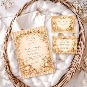 Coffee Lover Baby Shower Diapper Raffle Enclosure Card